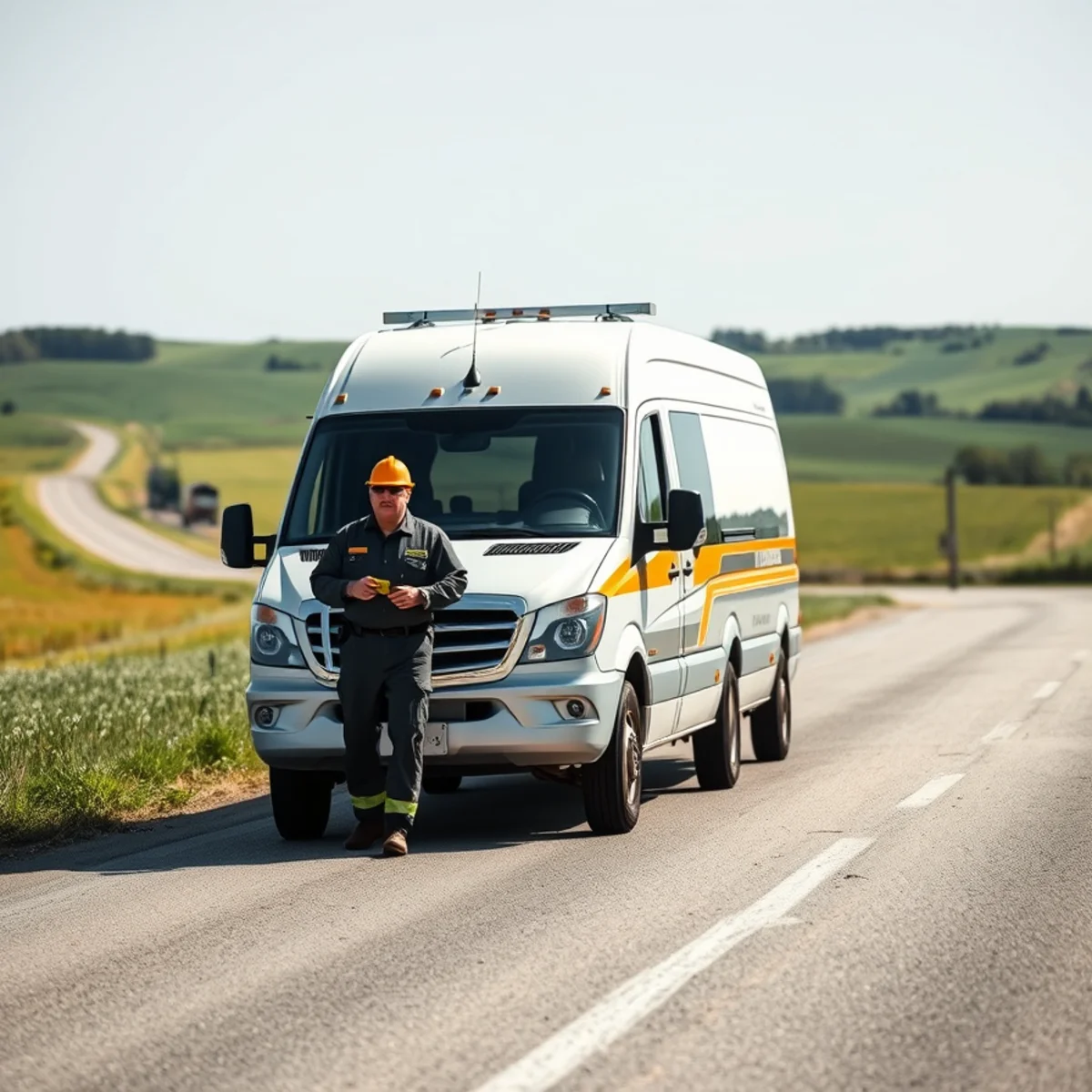 Emergency restoration van traveling northbound along Route 8 corridor in Oneida County